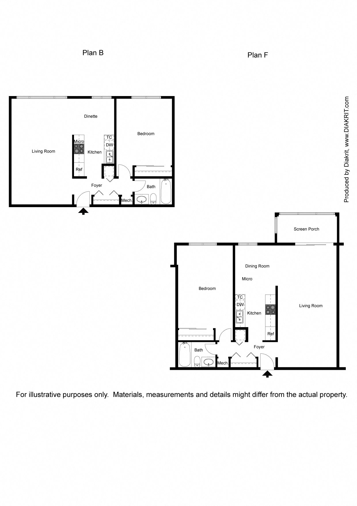 1BR Floor Plan 2